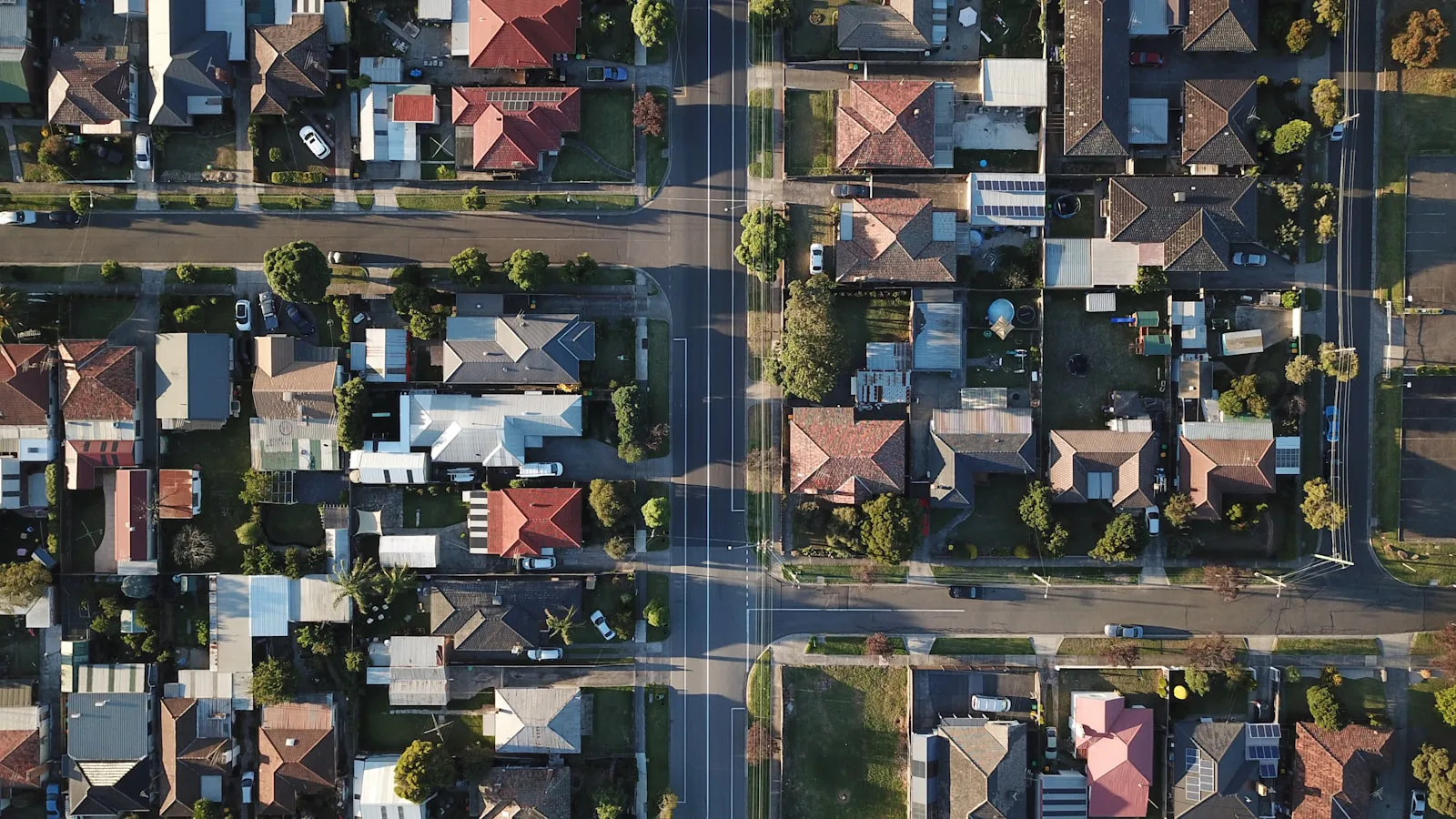 Aerial view of an Australian suburban neighbourhood of the kind a self-managed super fund might hold as a residential investment